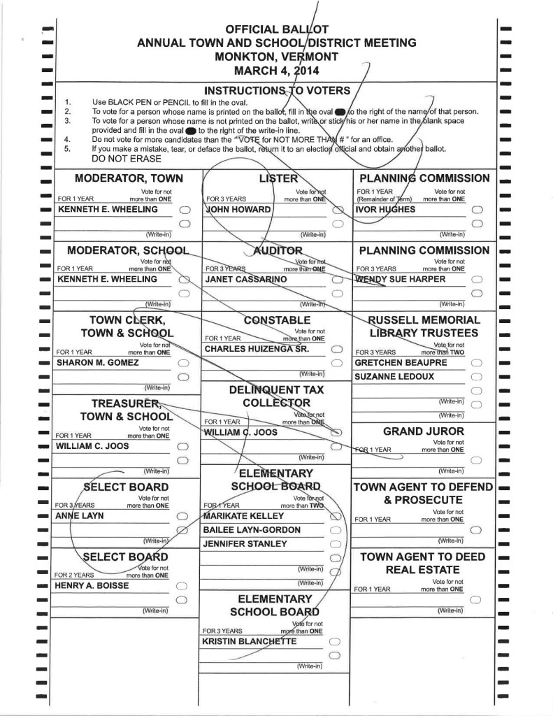 Sample 2014 town officers ballot-1